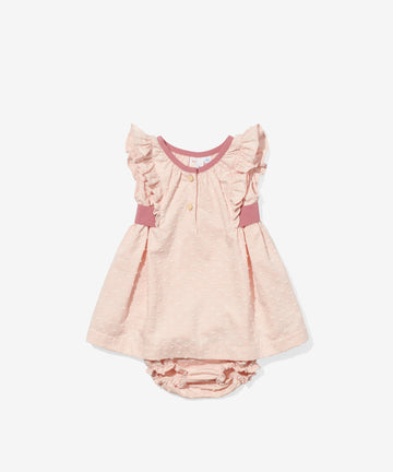 Edie Baby Dress, Pink Swiss Dot