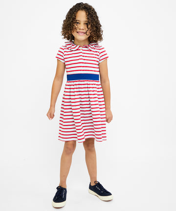 Allegra Dress, Paprika Stripe