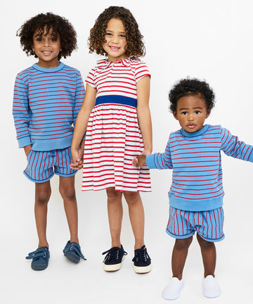 Allegra Dress, Paprika Stripe