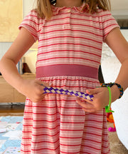 Allegra Dress, Petal Mini Stripe