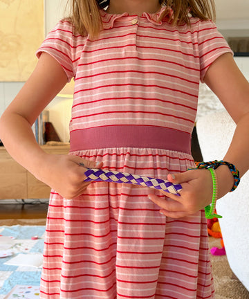 Allegra Dress, Petal Mini Stripe