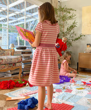 Allegra Dress, Petal Mini Stripe