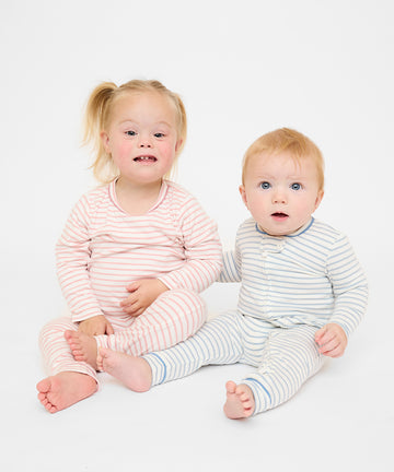 Andy Baby Legging, Dusty Rose Mini Stripe