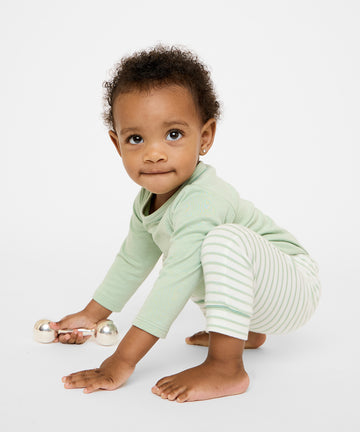 Andy Baby Legging, Dusty Seafoam Mini Stripe