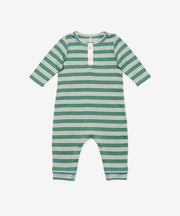 Campbell Romper, Pine Twin Stripe