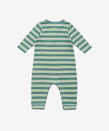 Campbell Romper, Pine Twin Stripe