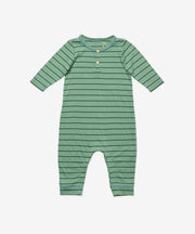 Campbell Romper, Sage Fine Stripe