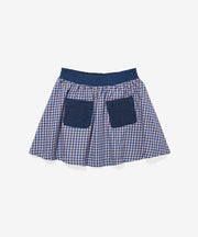Carter Skirt, Marine Tiny Check