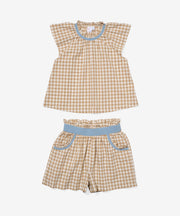 Cecil Short Set, Camel Check