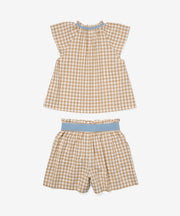 Cecil Short Set, Camel Check