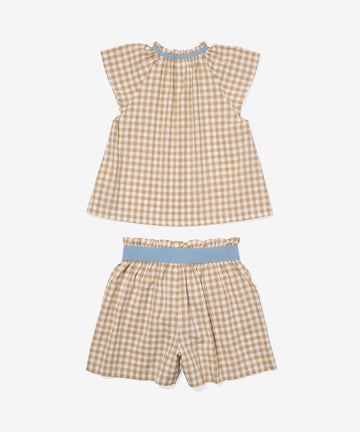 Cecil Short Set, Camel Check