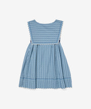 Clairette Dress, Navy Ladder Stripe