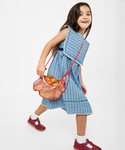 Clairette Dress, Navy Ladder Stripe