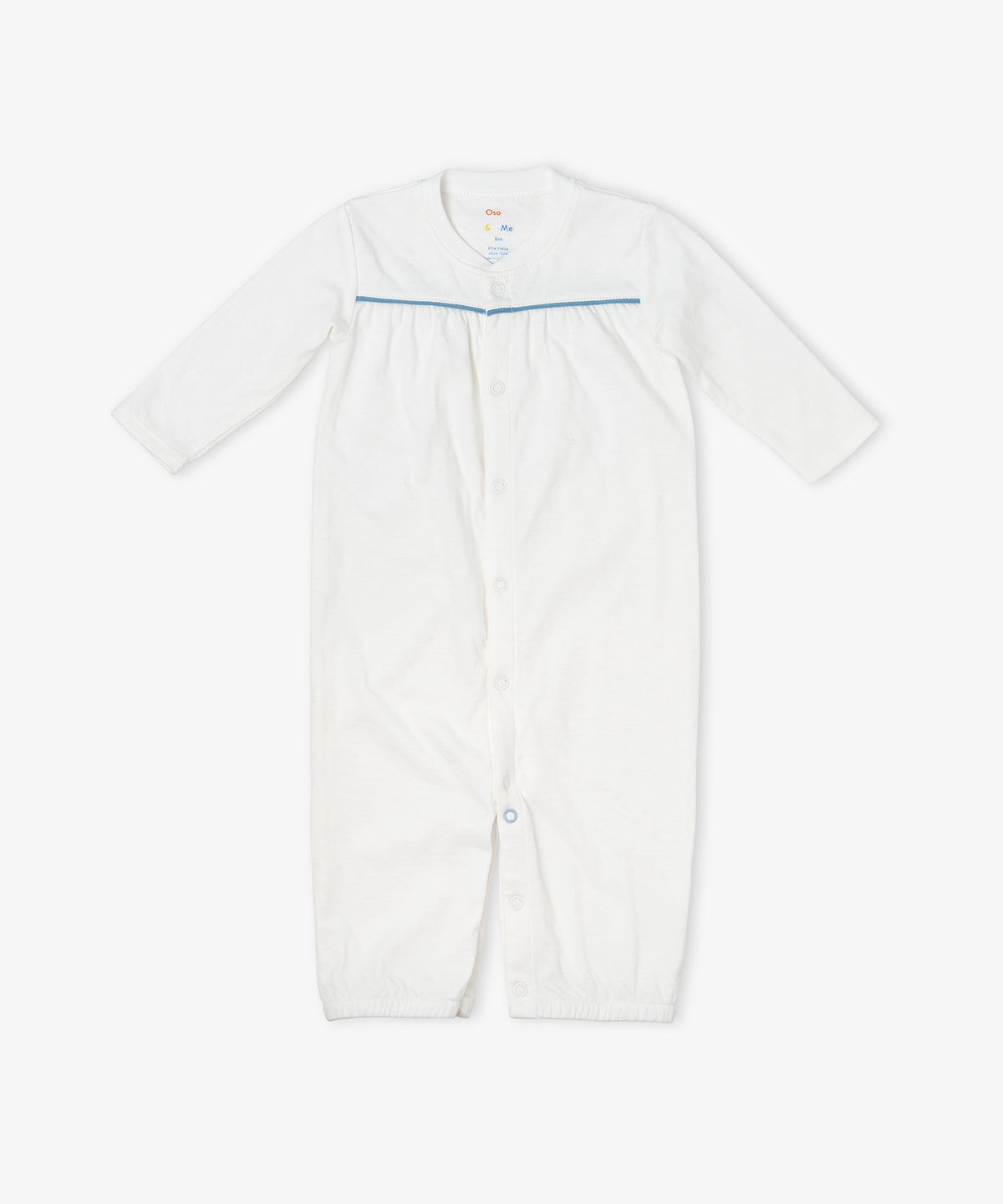 Oso & Me Convertible Gown, Blue Piping