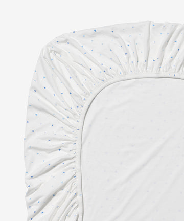 Crib Sheet, Blue Hearts