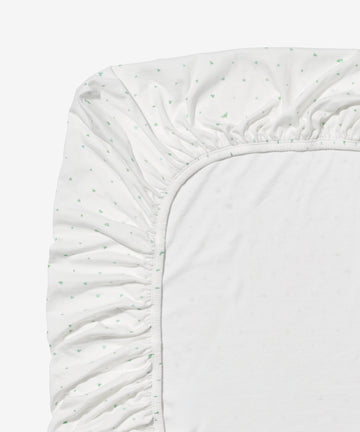 Crib Sheet, Seafoam Hearts