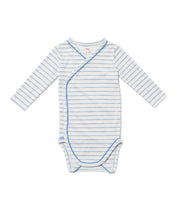 Crossbody One-piece, Dusty Blue Mini Stripe