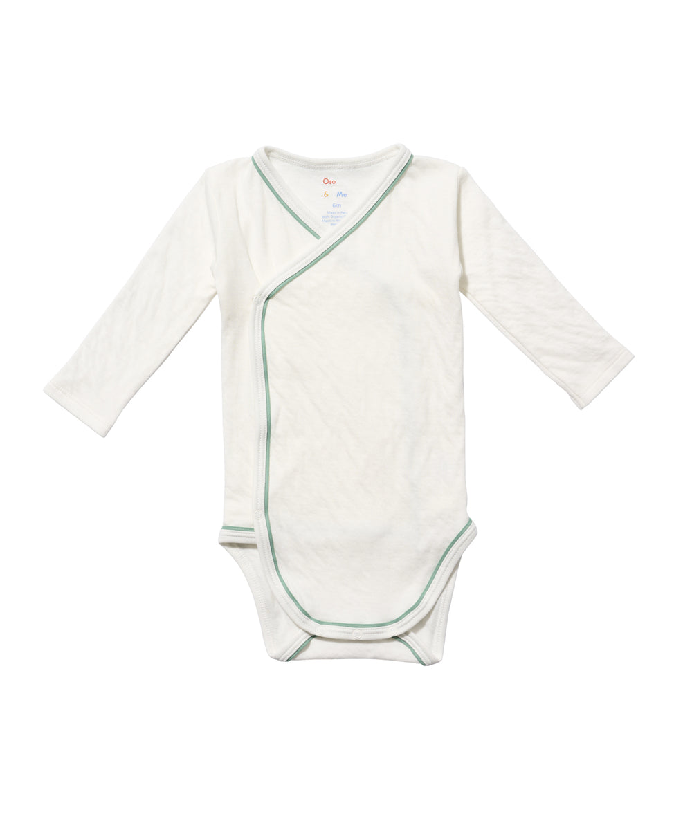 Crossbody One-piece, Seafoam Piping