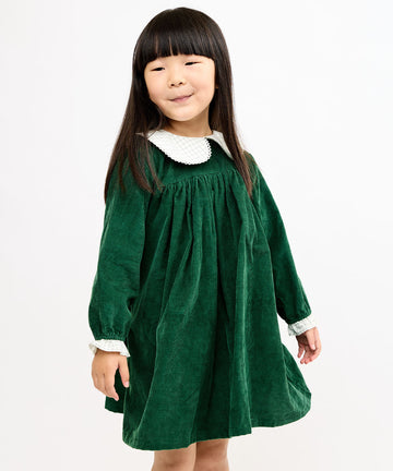 Delphina Dress, Forest Corduroy