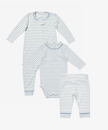 Mini Stripes Bundle, Dusty Blue