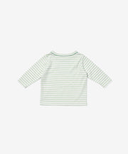 Edward Baby T-Shirt, Dusty Seafoam Mini Stripe