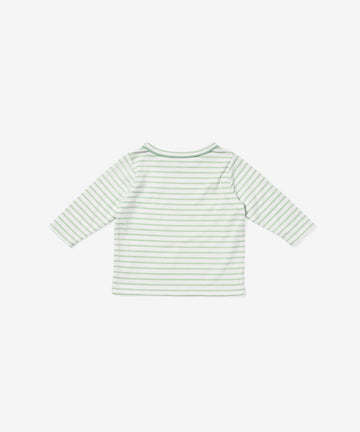 Edward Baby T-Shirt, Dusty Seafoam Mini Stripe