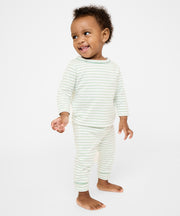 Edward Baby T-Shirt, Dusty Seafoam Mini Stripe