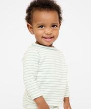 Edward Baby T-Shirt, Dusty Seafoam Mini Stripe
