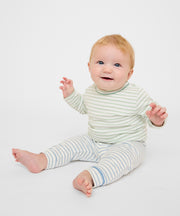 Edward Baby T-Shirt, Dusty Seafoam Mini Stripe