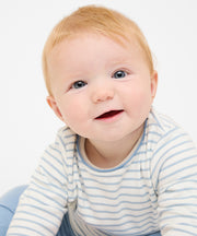 Edward Baby T-Shirt, Dusty Blue Mini Stripe