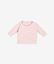 Edward Baby T-Shirt, Dusty Rose Mini Stripe