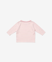 Edward Baby T-Shirt, Dusty Rose Mini Stripe