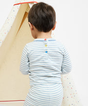 Edward One-piece, Dusty Blue Mini Stripe