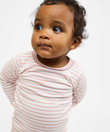 Edward One-piece, Dusty Rose Mini Stripe