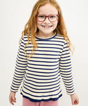 Edwina T-Shirt, Navy Stripe