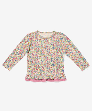 Edwina T-Shirt, Burgundy Coneflower Floral