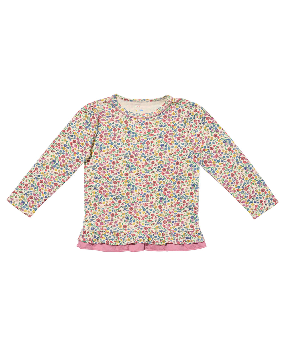 Edwina T-Shirt, Burgundy Coneflower Floral
