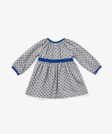 Elizabeth Baby Dress, Navy Swiss Dot