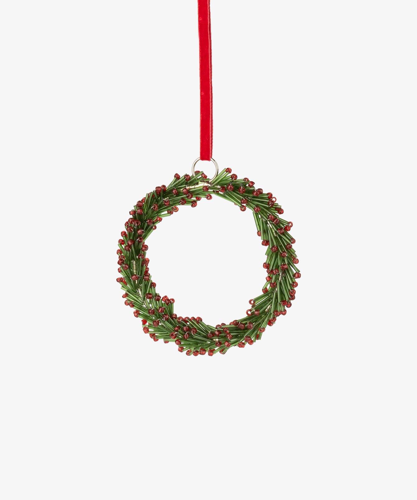 Glass Beaded Ornament, Christmas Wreath