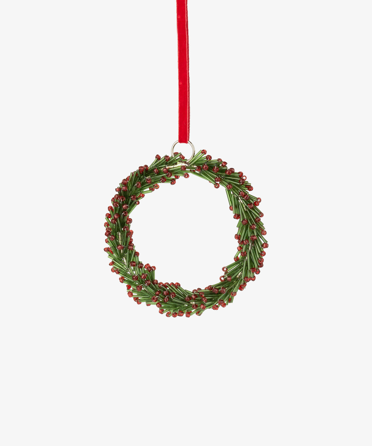 Glass Beaded Ornament, Christmas Wreath