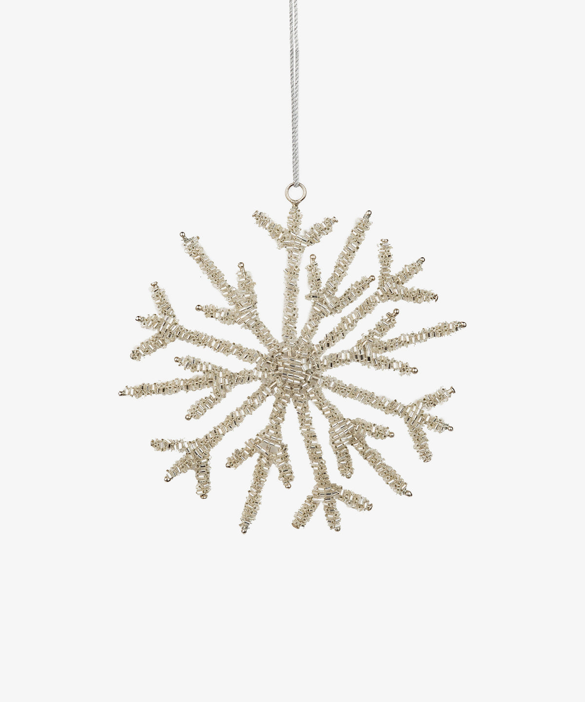 Glass Beaded Ornament, Snowflake