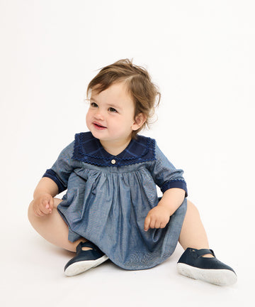 Grace Baby Dress, Denim