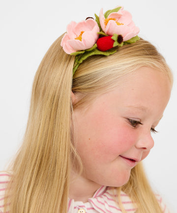 Handmade Felt Headband, Dog Rose