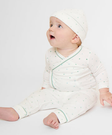 Organic Outfitting Bundle, Seafoam Hearts