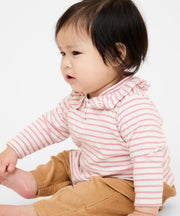 Hen Baby Shirt, Rose Mini Stripe