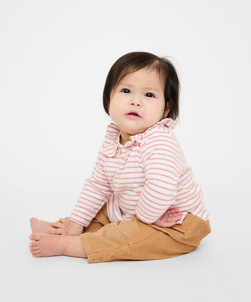 Hen Baby Shirt, Rose Mini Stripe