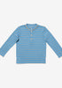 Oso & Me Henley T-Shirt, Blue Fine Stripe