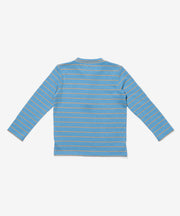 Henley T-Shirt, Blue Fine Stripe