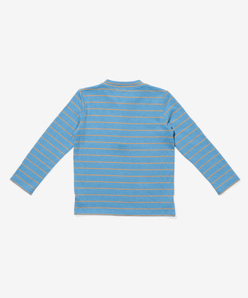 Henley T-Shirt, Blue Fine Stripe