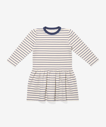 Isla Sweatshirt Dress, Navy French Stripe